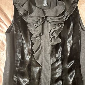Alfani velvet ruffled vest size‎ xs check measurements